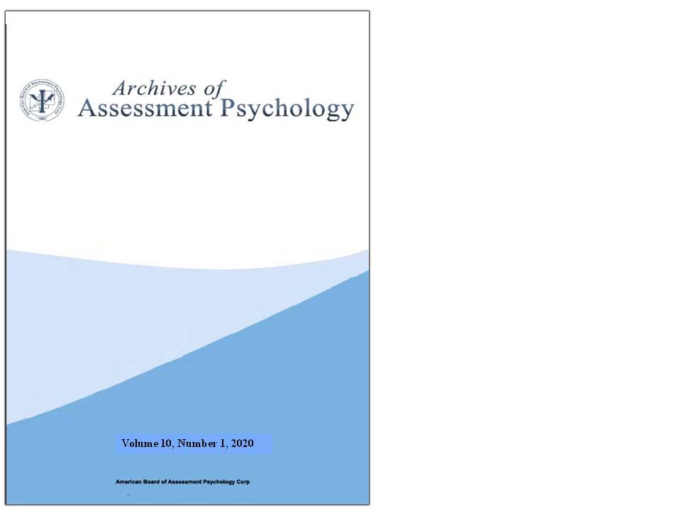 					View Vol. 10 No. 1 (2020): Archives of Assessment Psychology
				