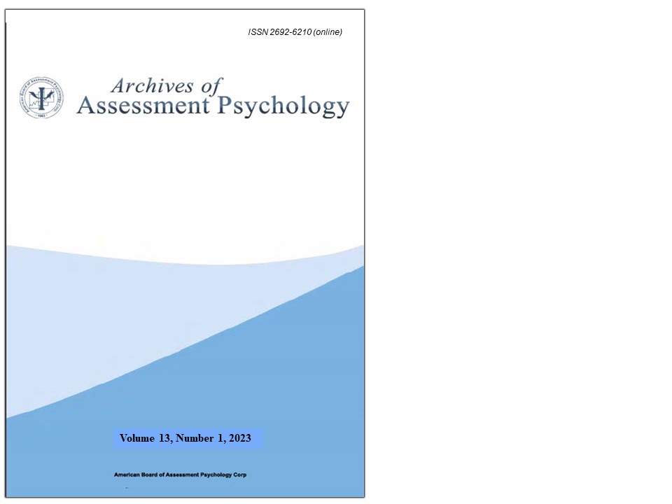 					View Vol. 13 No. 1 (2023): Archives of Assessment Psychology
				